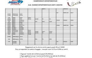 2ème Journée CHAMPIONNAT DEPARTEMENTAL PISTE CJESM- ANGERS